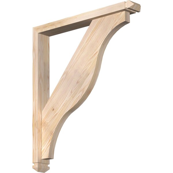Ekena Millwork Funston Arts and Crafts Smooth Bracket w/ Offset Brace, Douglas Fir, 3 1/2"W x 26"D x 30"H BKT0402X26X30FST03SDF - main